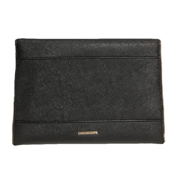 Womens Rebecca Minkoff Clutch Purse Handbag Saffiano Leather 11 X 7.5 Black EUC - Picture 2 of 11